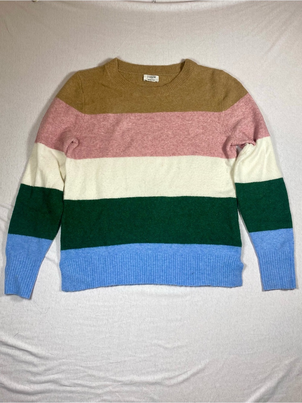 J.Crew Extra Soft multicolor striped color blocked sweater wool blend Cozy